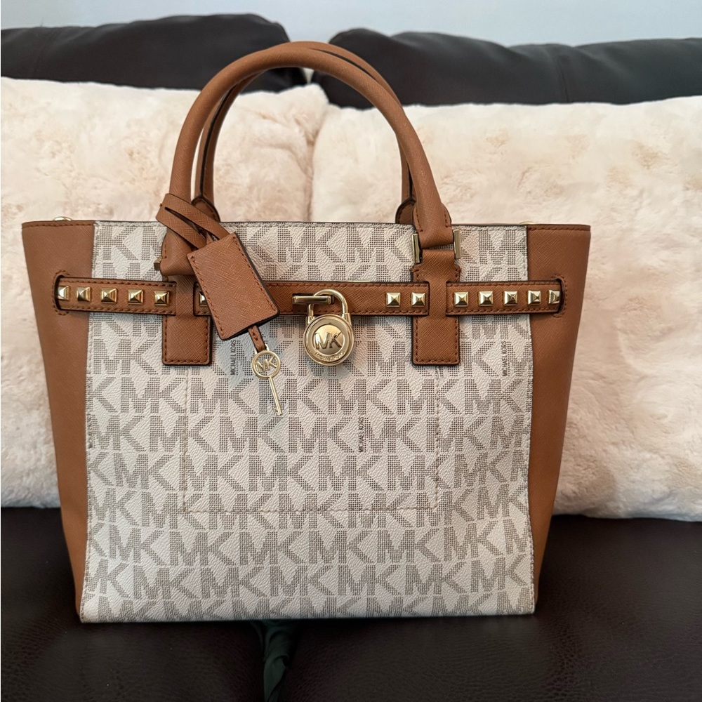 Michael Kors Tan and Cream Satchel